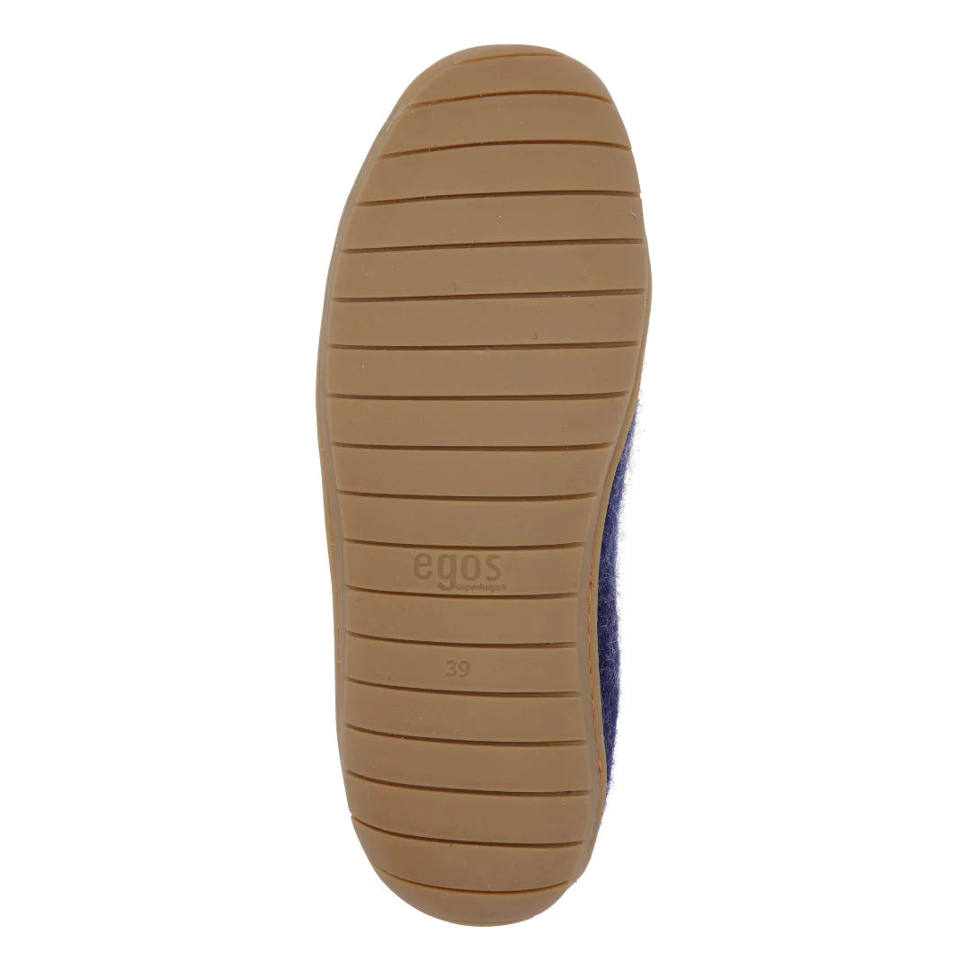 Egos Copenhagen - Handmade Rubber Sole Slippers in Blue