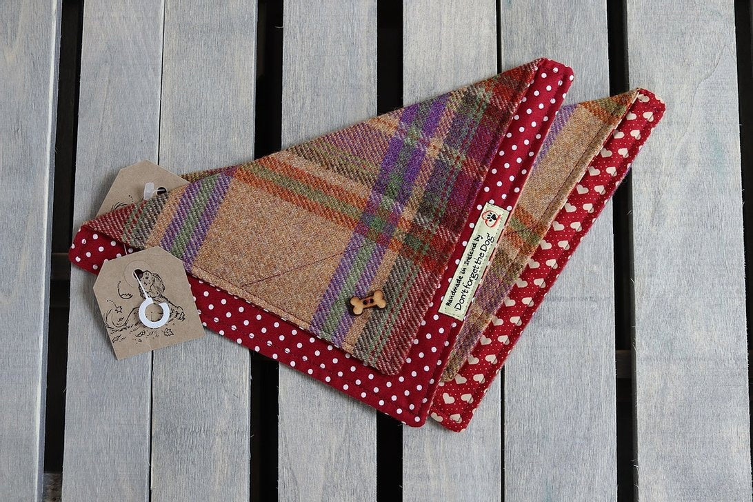 'Don't forget the Dog' Tweed Bandana
