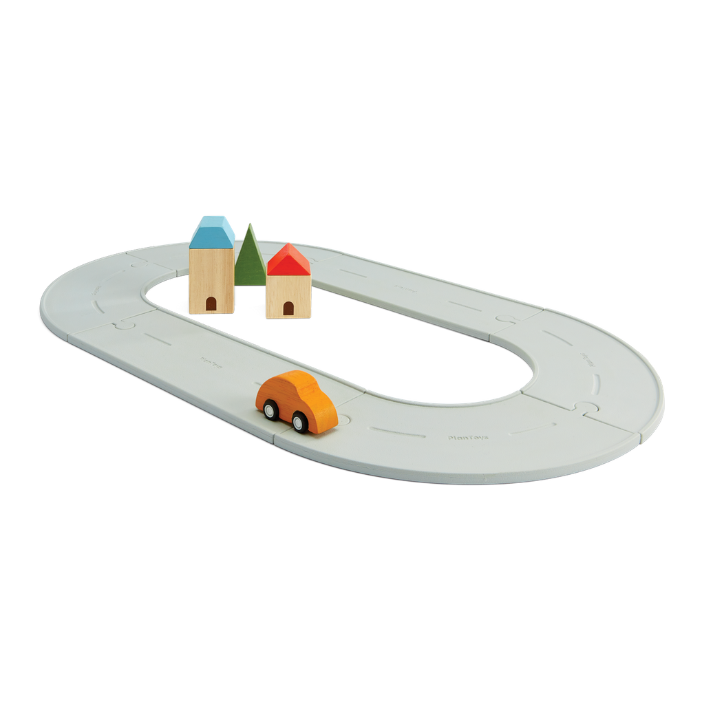 Plan Toys - Road & Rail Rubber set Small