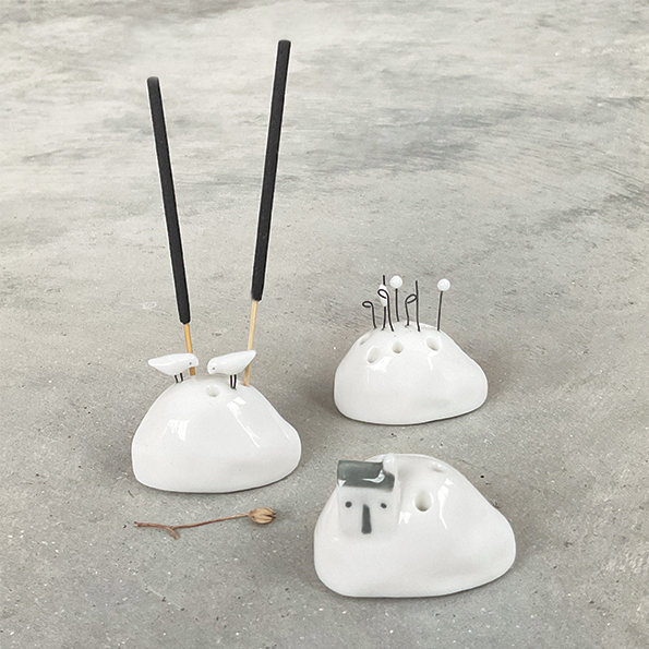 East of India - Porcelain Incense Holder - House on the hill