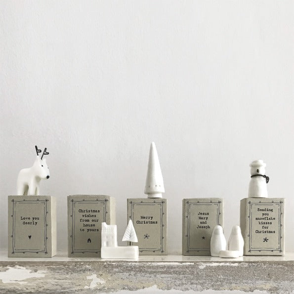 East of India - Porcelain Matchbox Sentiments - Love you deerly