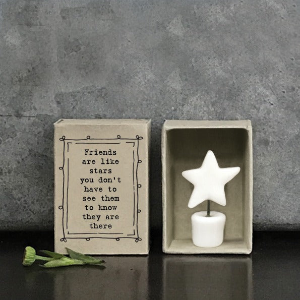 East of India - Porcelain Matchbox Sentiments - Friends like Stars