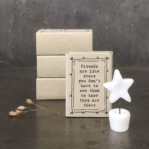 East of India - Porcelain Matchbox Sentiments - Friends like Stars