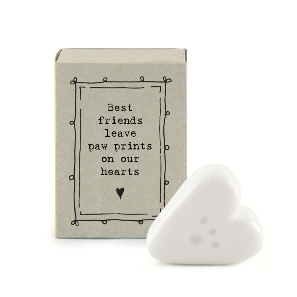 East of India - Porcelain Matchbox Sentiments - Paw Print