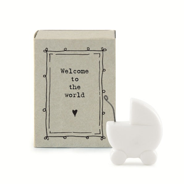 East of India - Porcelain Matchbox Sentiments - Welcome to the world