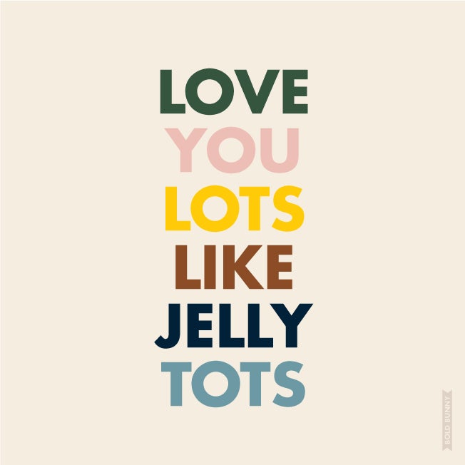 Bold Bunny Print - Love you Lots - 23x23cm