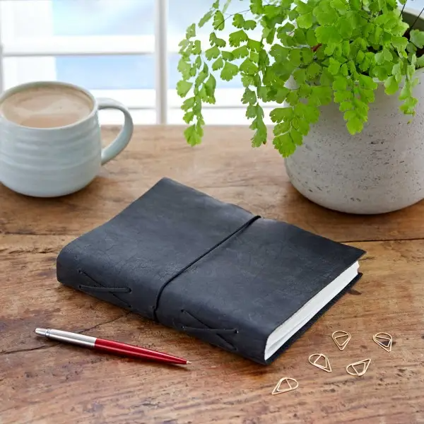 Paper High Journal - Buffalo Leather Elastic Tie