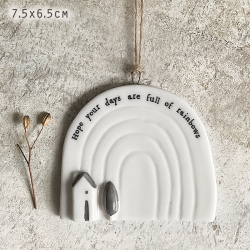 East of India - Porcelain Hanger - Rainbow Hope days are full of Rainbows