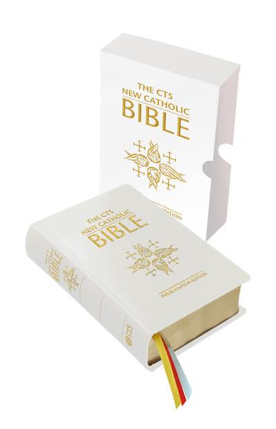 Cts - New Catholic Bible - White Leather Presentation Ed