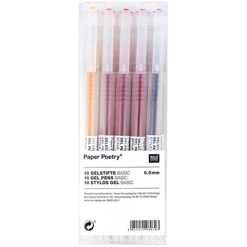 Paper Poetry Pens - Gel Pens Basic Set of 10
