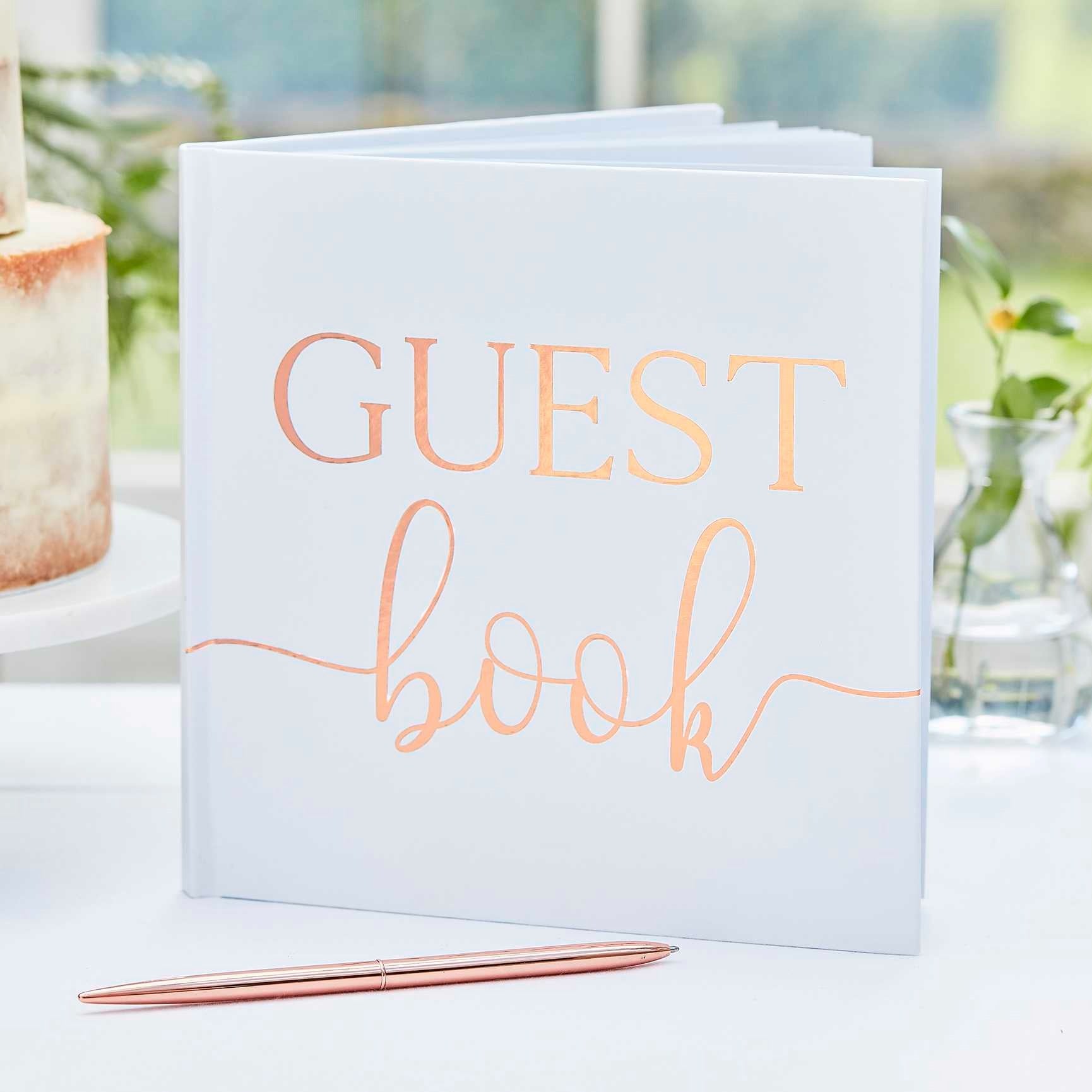 Ginger Ray Guest Book - Foiled Rose Gold
