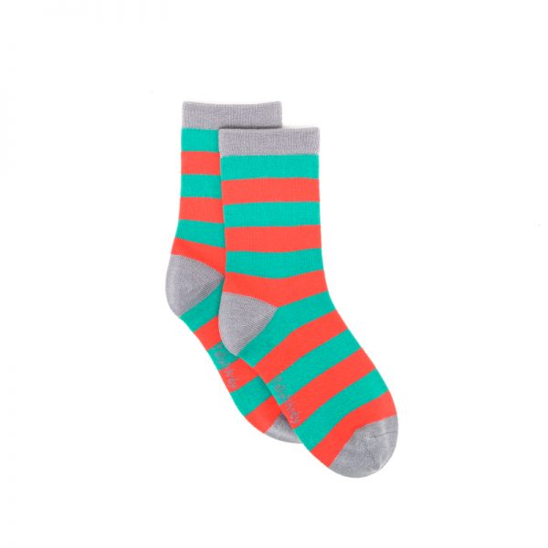 Polly & Andy Bamboo Childrens Socks - Green and Red