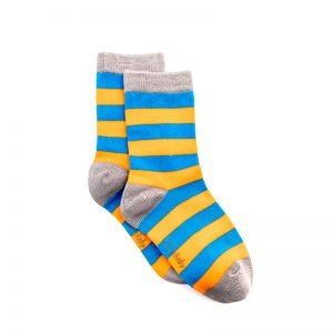 Polly & Andy Bamboo Childrens Socks - Blue and Orange
