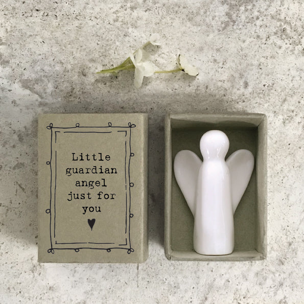 East of India - Porcelain Matchbox Sentiments - Angel just for you