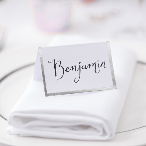 Ginger Ray Place Cards - Silver Foil