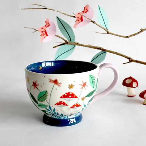 Disaster Designs Ceramics - Secret Garden Owl and Mushroom Cup