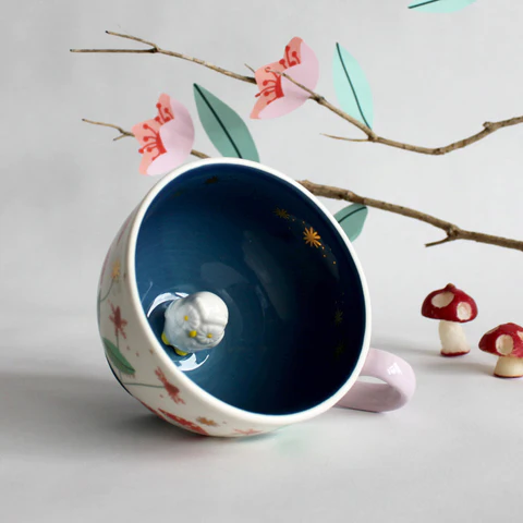 Disaster Designs Ceramics - Secret Garden Owl and Mushroom Cup