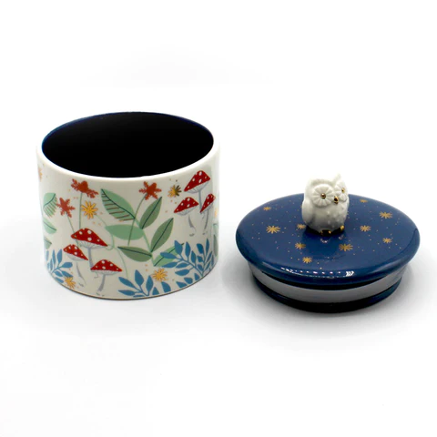 Disaster Designs Ceramics - Secret Garden Owl and Mushroom Jar