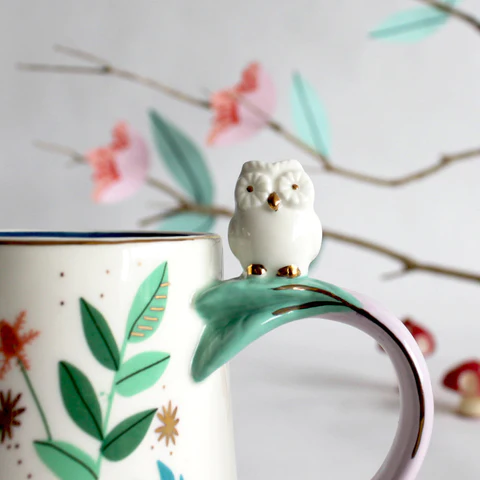 Disaster Designs Ceramics - Secret Garden Owl and Mushroom Jug