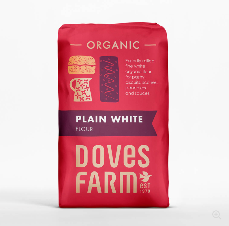 Doves Farm Organic Plain White Flour 1Kg