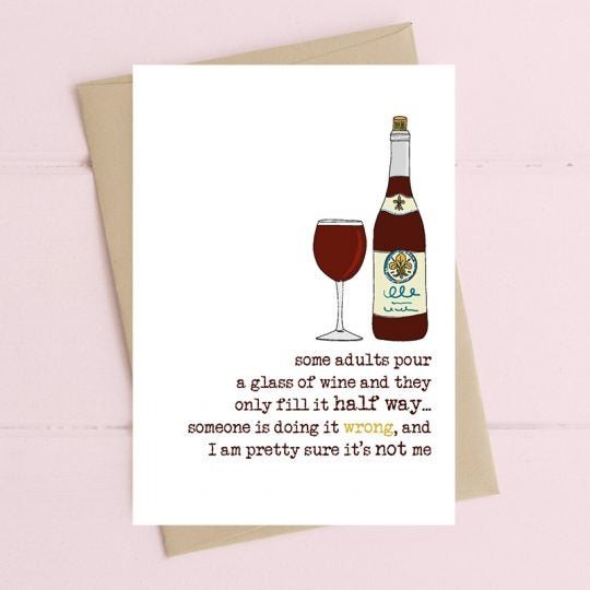 Dandelion Card - Wine Glass Half Full