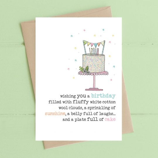 Dandelion Card - Plate full of Cake