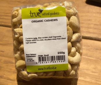 True Foods - Organic Cashews 250G