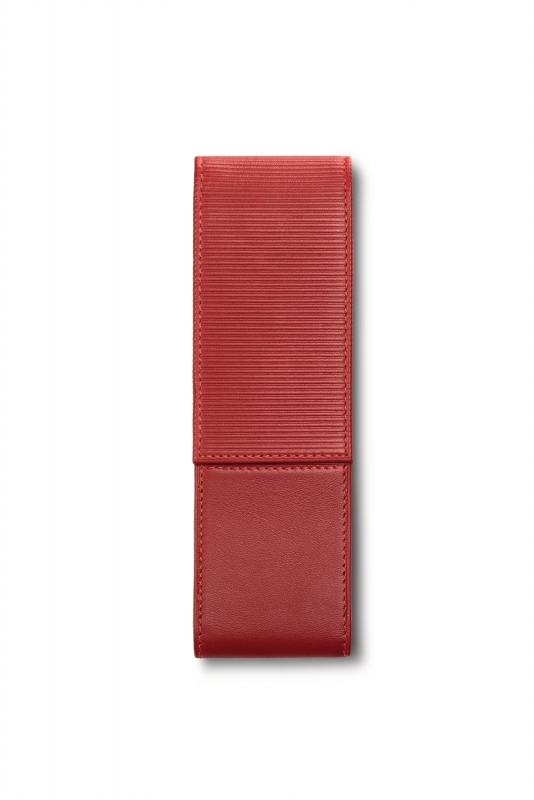 Lamy Pen Case - Nappa Leather Flip Top Embossed in Red