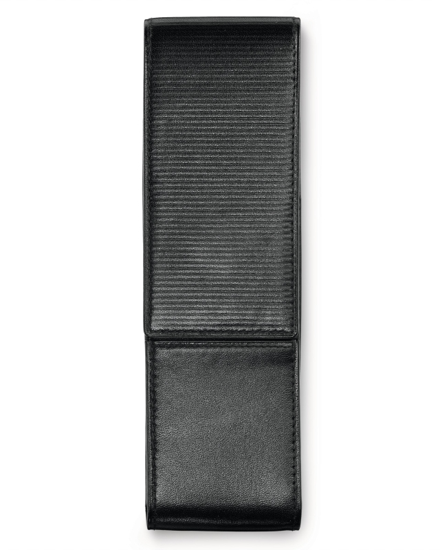 Lamy Pen Case - Nappa Leather Flip Top Embossed in Black