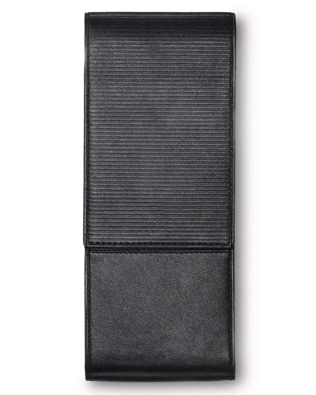 Lamy Pen Case - Nappa Leather Flip Top Embossed in Black