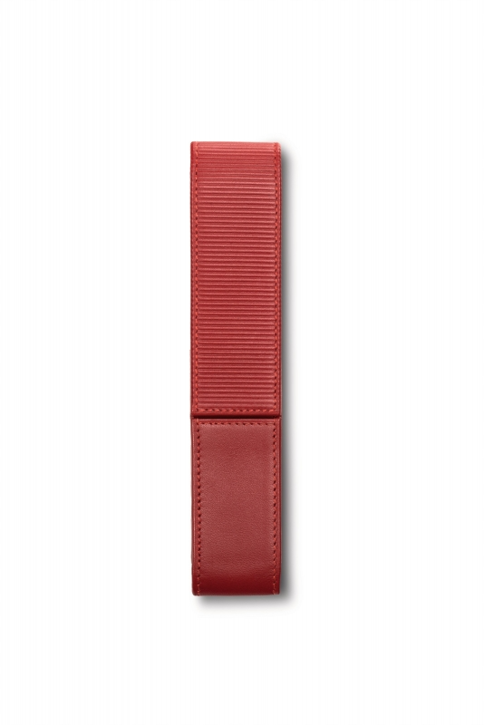 Lamy Pen Case - Nappa Leather Flip Top Embossed in Red