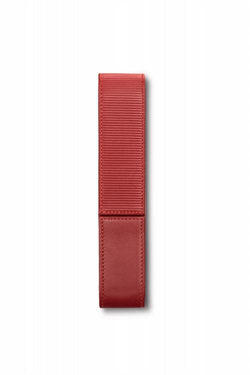 Lamy Pen Case - Nappa Leather Flip Top Embossed in Red