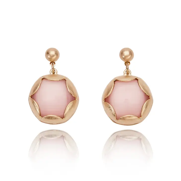 Lovett Earrings - Cats eye stone drop