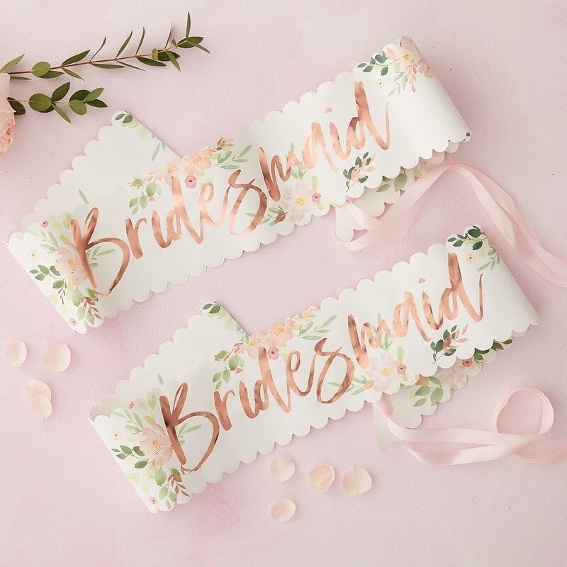 Ginger Ray Hen Party Sash - Bridesmaid Floral