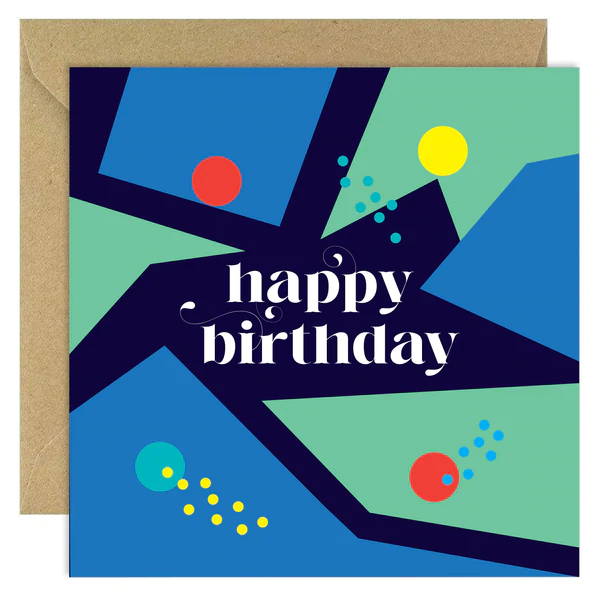 Bold Bunny - Birthday Geo Happy Birthday Blue