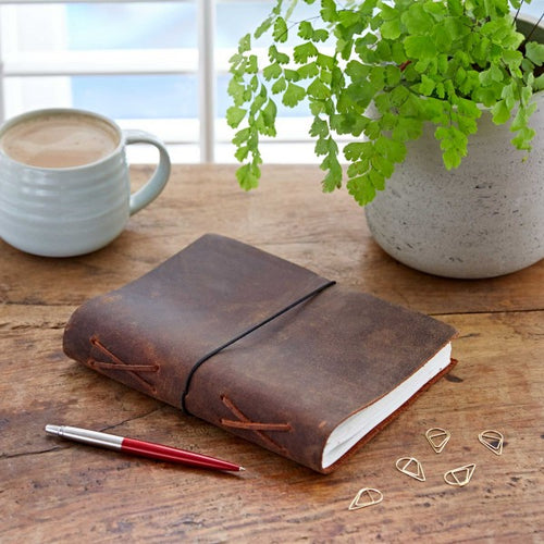 Paper High Journal - Buffalo Leather Elastic Tie