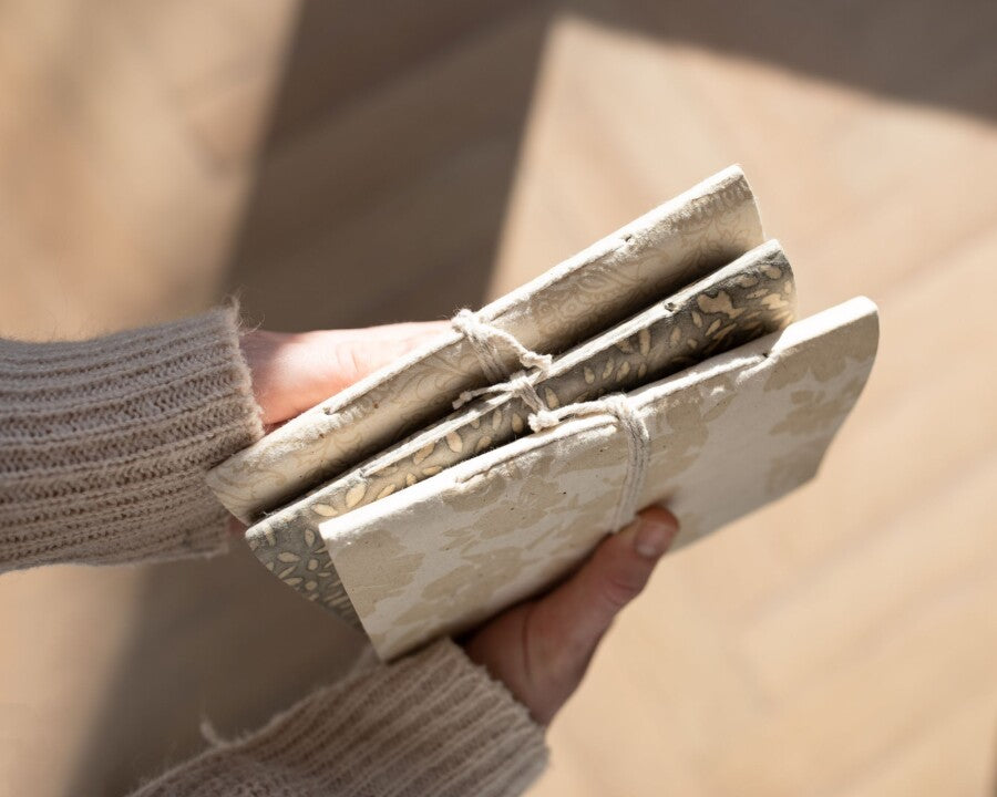 Van Verre Journal - Fair Trade Lokta Snowy White