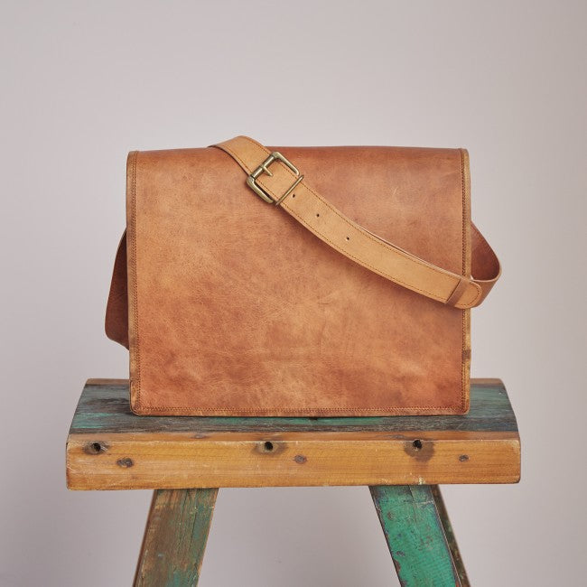 Paper High - Leather Messenger Bag - Large