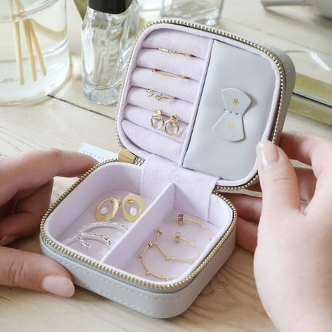 Lisa Angel Jewellery Box - Square Grey with Stars