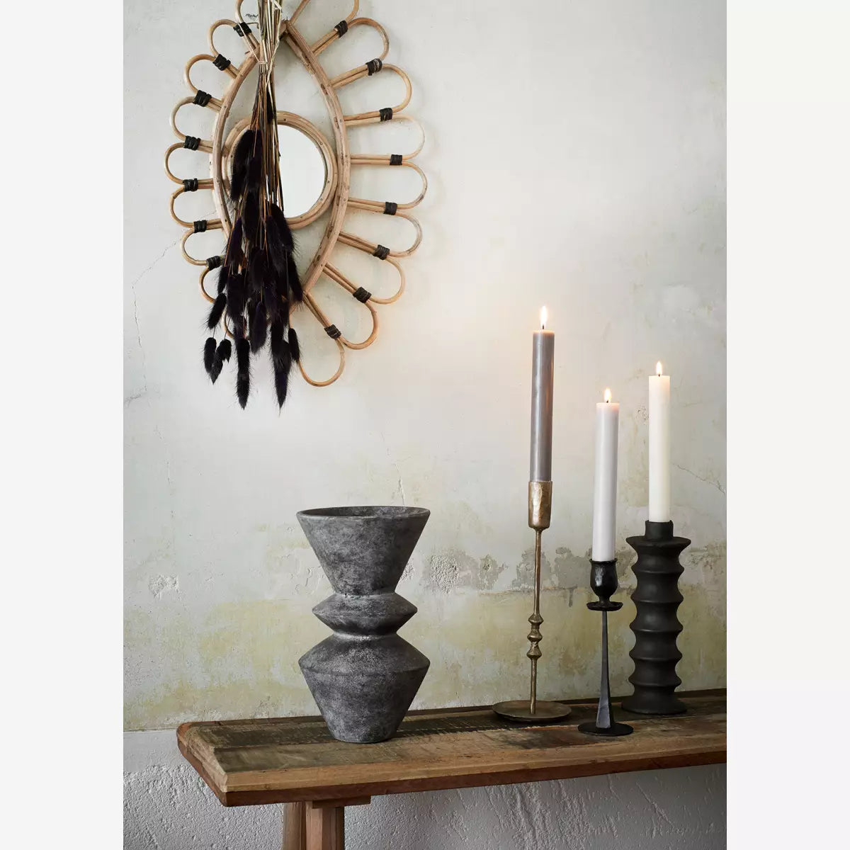 Madam Stoltz Candle Holder - Hand Forged Black