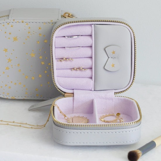 Lisa Angel Jewellery Box - Square Grey with Stars