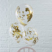 Ginger Ray Balloons - Confetti Pick & Mix Gold or Silver