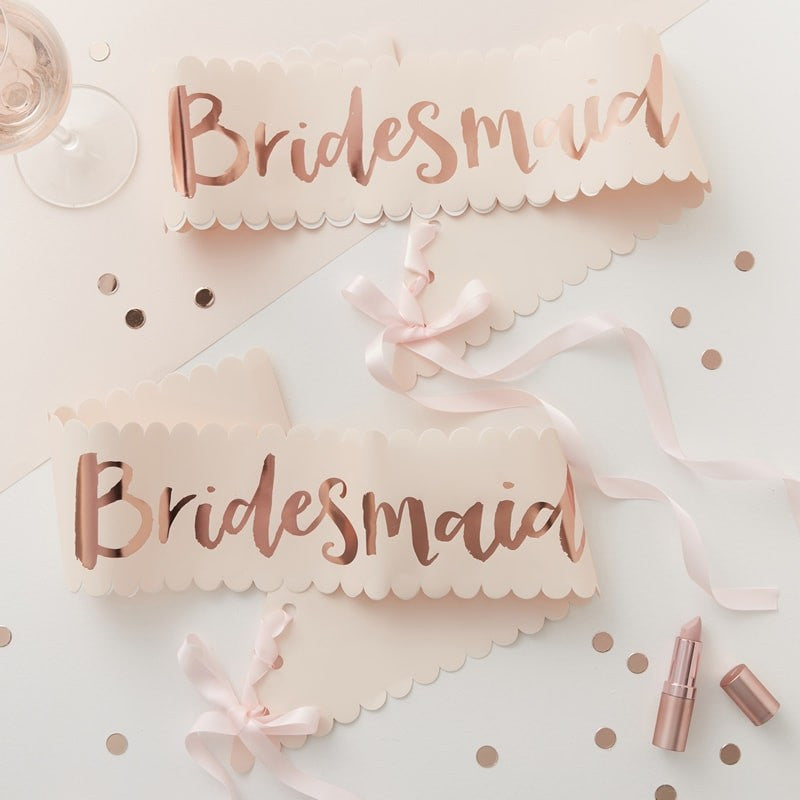 Ginger Ray Hen Party Sash - Bridesmaid Blush