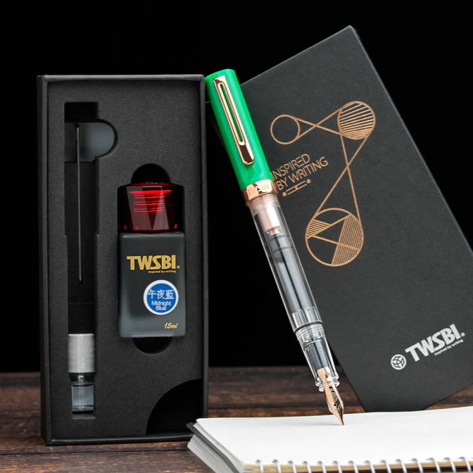 TWSBI - Eco-T Royal Jade Rose Gold Fountain Pen Set