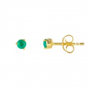 Juvi Earrings - Tiny Gemstone Studs - 18k Gold Plated Sterling Silver
