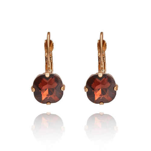 Lovett Earrings - Cushion Cut Burgundy