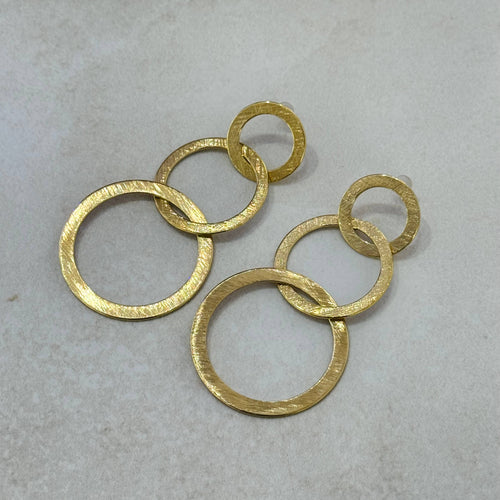 Cassette Barcelona Earrings - Mood Brushed Gold Stainless Steel