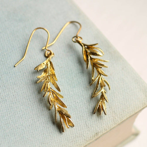 Silk Purse, Sow's Ear Jewellery - Rosemary Leaf Earrings