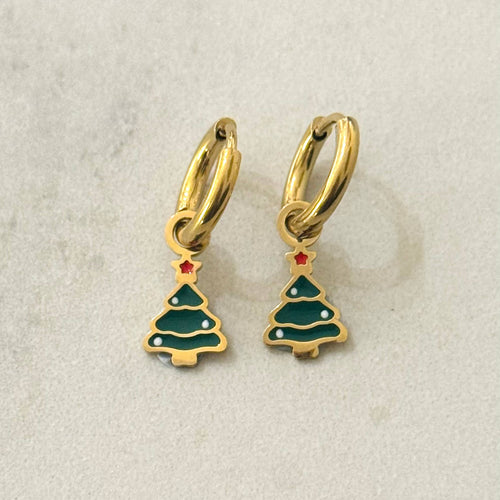 Cassette Barcelona Earrings - Christmas Tree Hoop