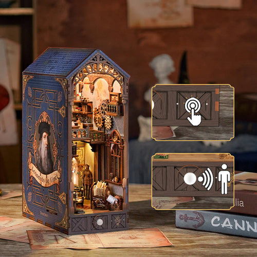 DIY Book Nook Kit: Leonardo da Vinci Workshop